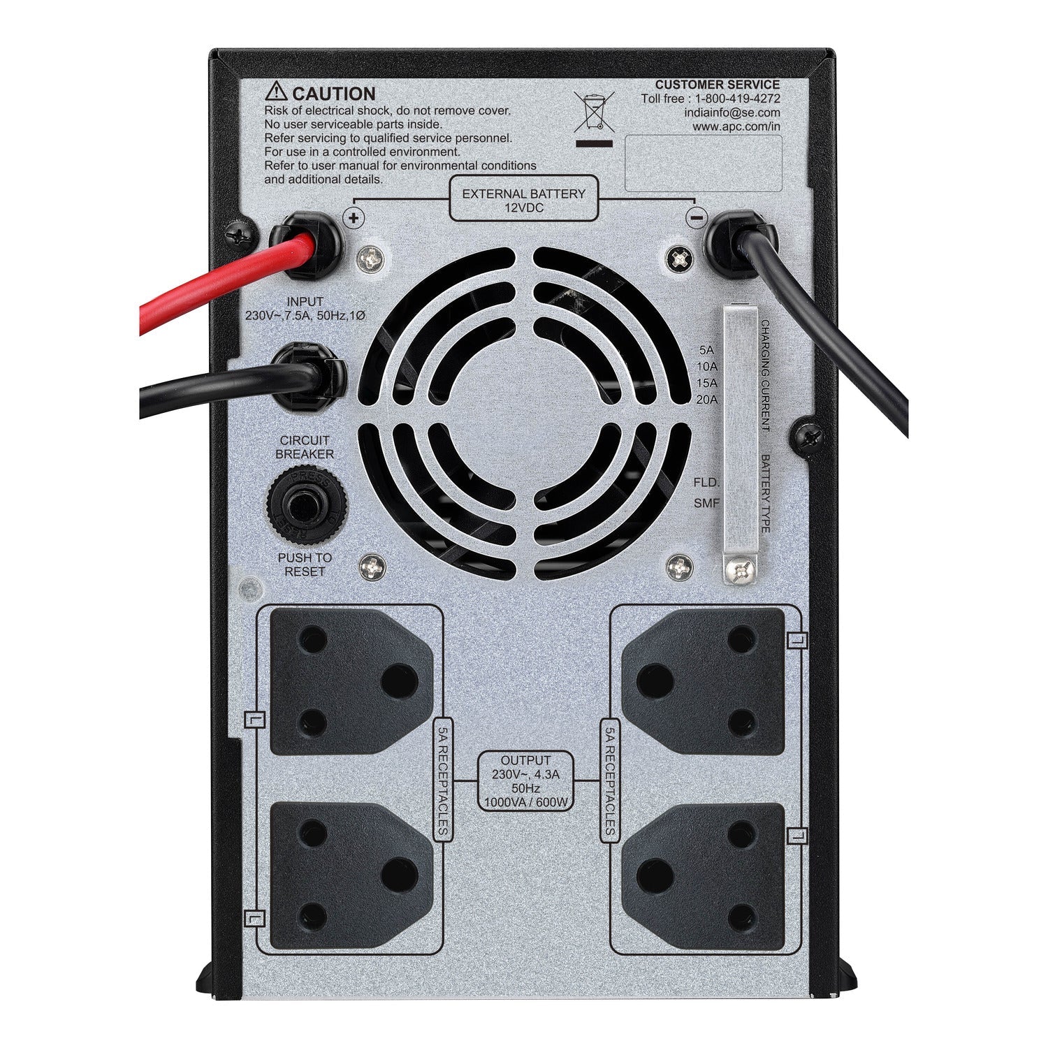 APC Back - UPS 1000VA, 230V, without battery with selectable charger and flooded/SMF compatibleproduct_type - Hitek Business Systems - BX1000UXI -  - Hitek Business Systems - 