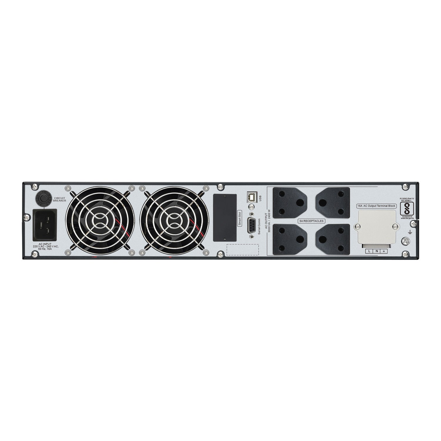 APC Easy UPS On - Line, 3kVA/2400W, Rackmount 2U, 230V, 4x India + 1x Hard wire 3 - wire(1P+N+E) outlets, Intelligent Card Slot, LCD, W/O rail kitproduct_type - Hitek Business Systems - SRV3KL-IN -  - Hitek Business Systems - 